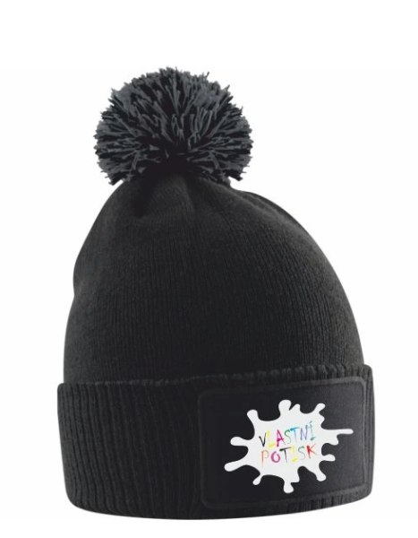 Dětská zimní čepice s bambulí a vlastním potiskem0